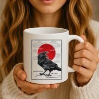 Raven Red Moon Anime Japanese Art Coffee Mug thumb 3