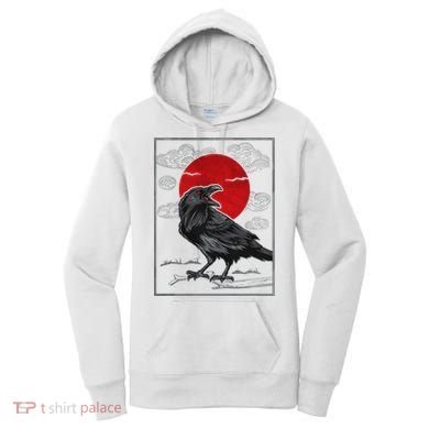 Raven Red Moon Anime Japanese Art Women's Hoodie