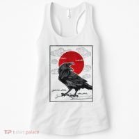 Raven Red Moon Anime Japanese Art Women's Tank Top thumb 0