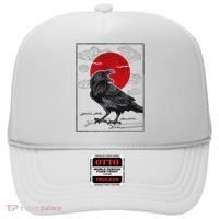 Raven Red Moon Anime Japanese Art Hat thumb 0