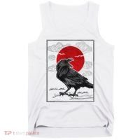 Raven Red Moon Anime Japanese Art Tank Top thumb 0