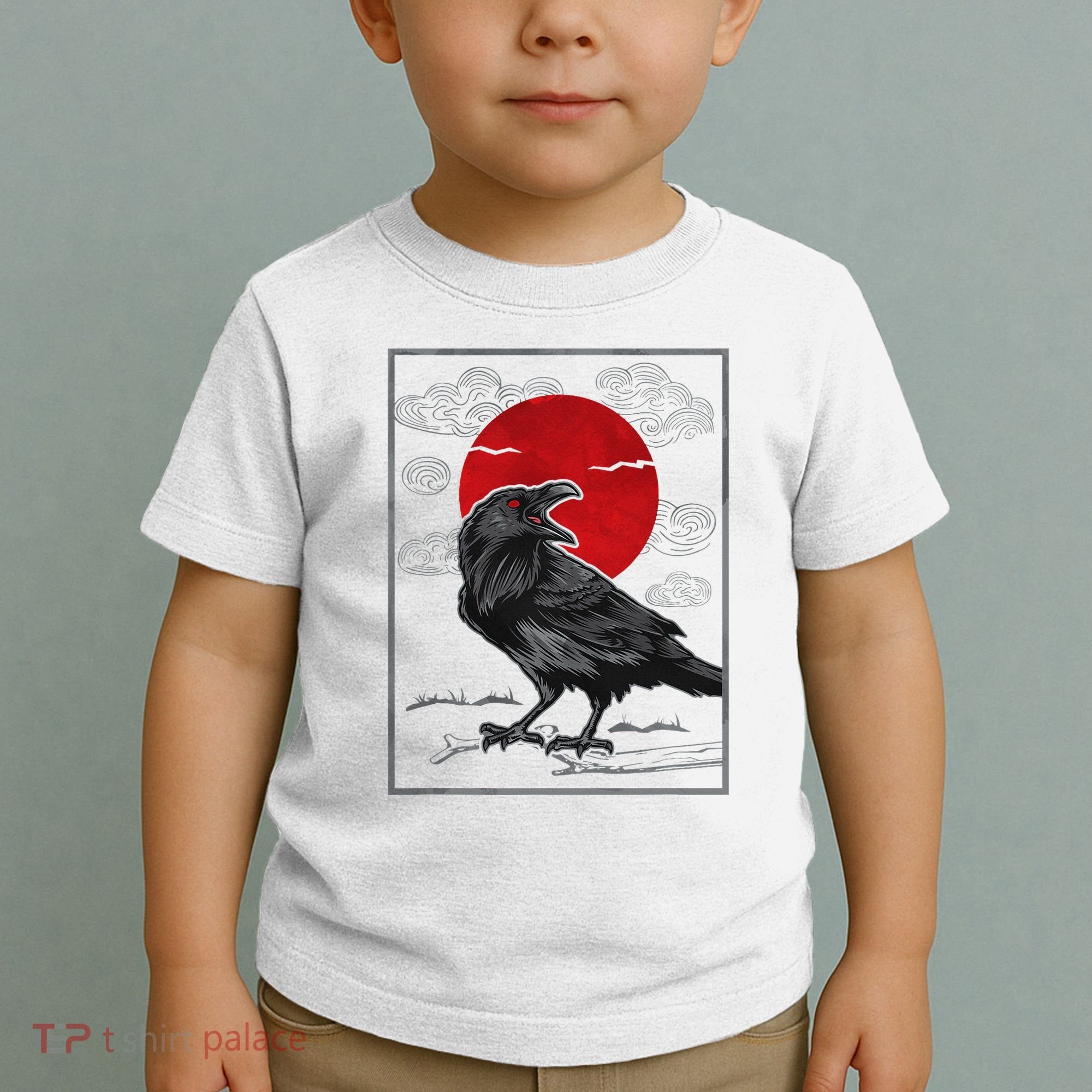 Raven Red Moon Anime Japanese Art Toddler T-Shirt