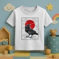 Raven Red Moon Anime Japanese Art Toddler T-Shirt thumb 3