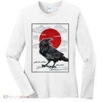 Raven Red Moon Anime Japanese Art Women's Long Sleeve Shirt thumb 0