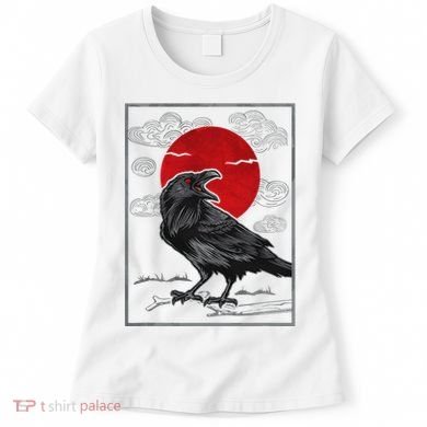 Raven Red Moon Anime Japanese Art Women's T-Shirt