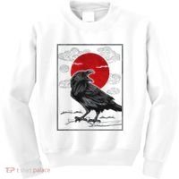 Raven Red Moon Anime Japanese Art Kids Sweatshirt thumb 0