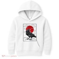 Raven Red Moon Anime Japanese Art Kids Hoodie thumb 0