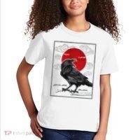 Raven Red Moon Anime Japanese Art Kids T-Shirt thumb 2