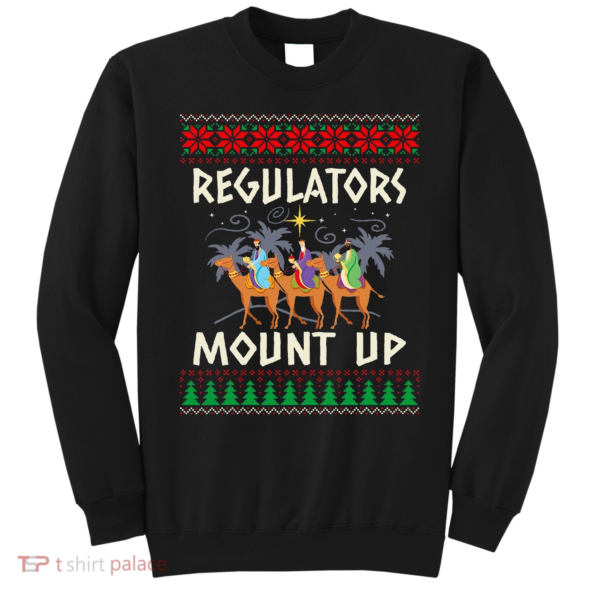 Retro Regulators Mount Up Camel Ugly Christmas Sweater Xmas Sweatshirt