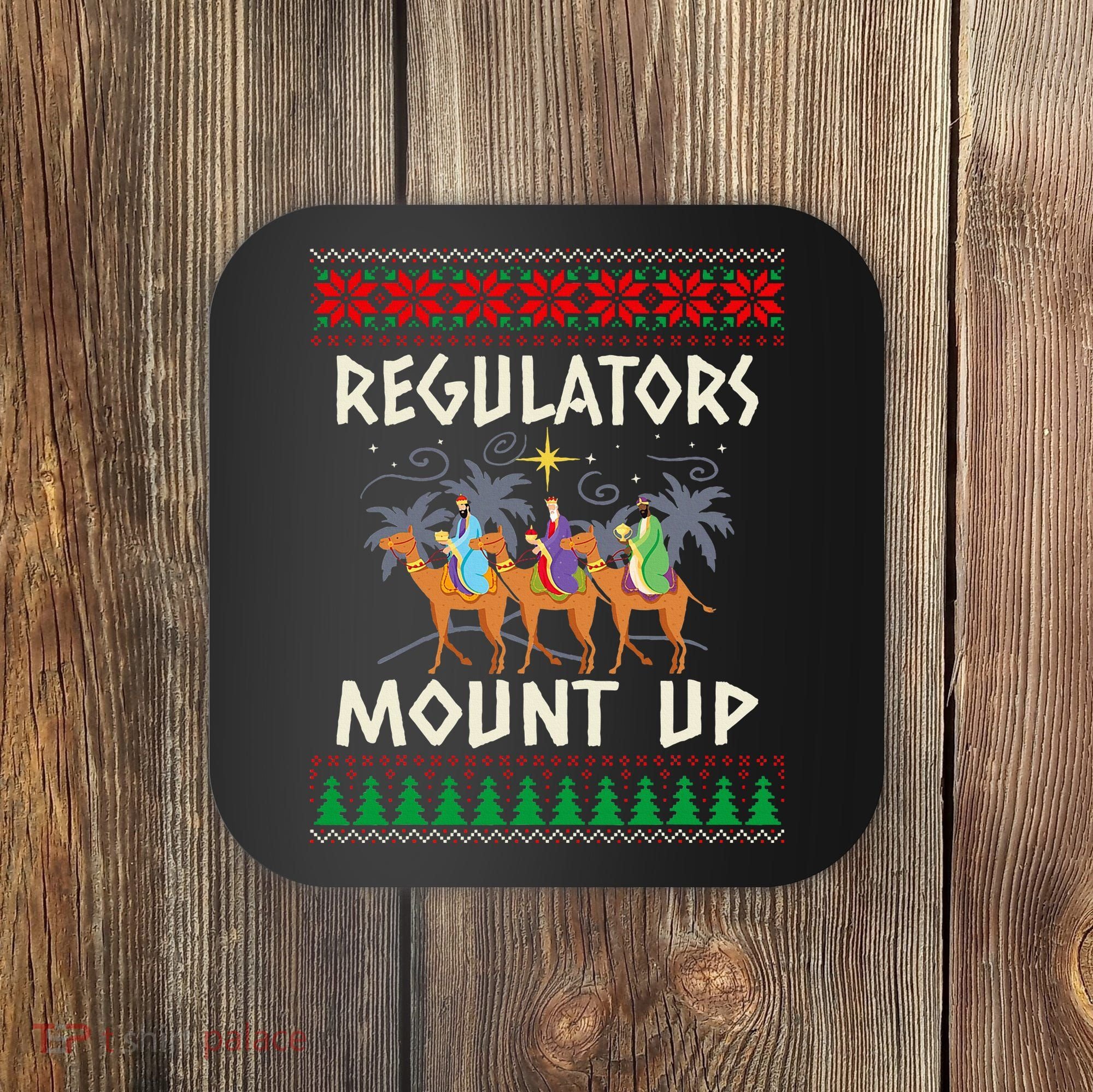 Retro Regulators Mount Up Camel Ugly Christmas Sweater Xmas Coaster