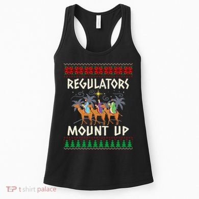 Retro Regulators Mount Up Camel Ugly Christmas Sweater Xmas Women's Tank Top