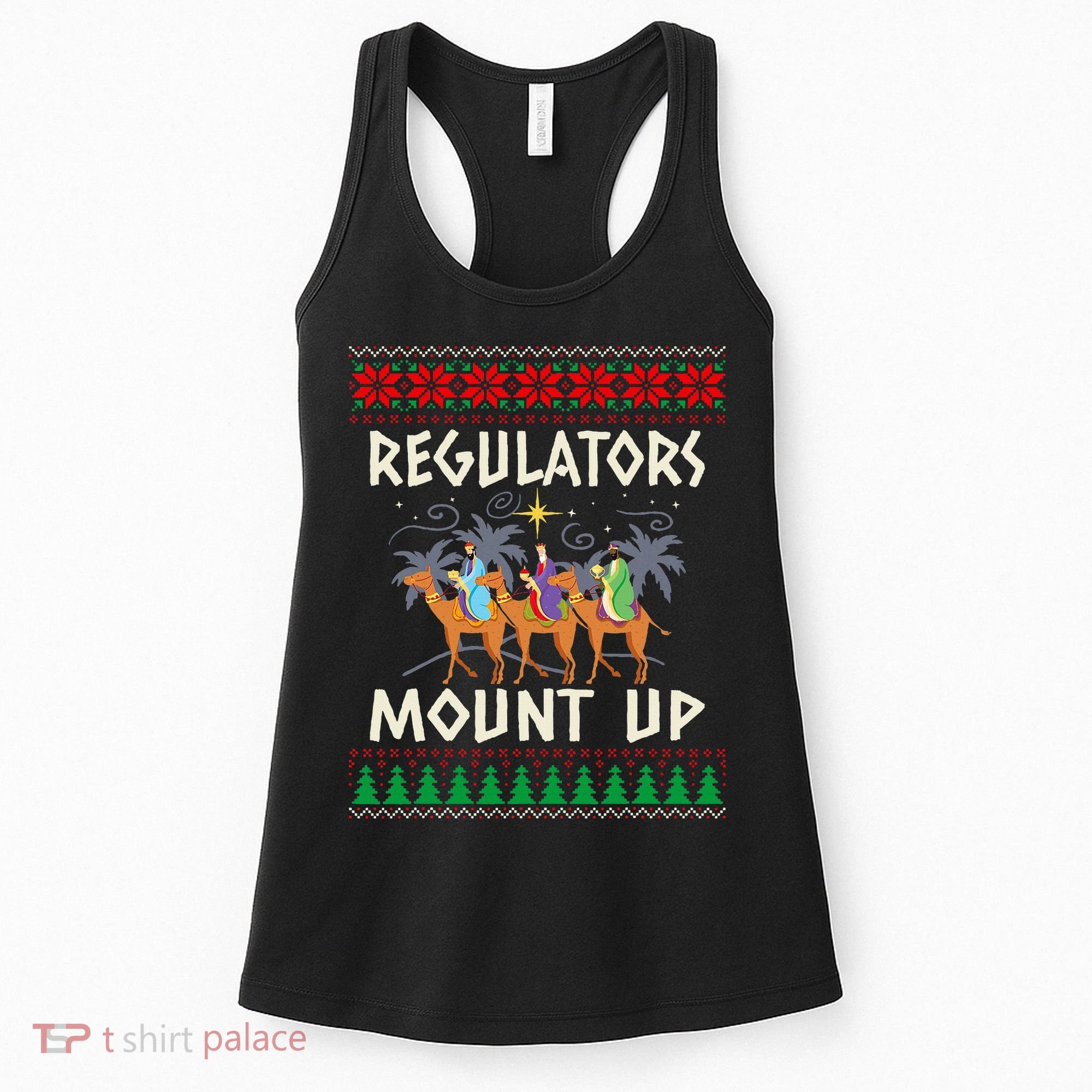 Retro Regulators Mount Up Camel Ugly Christmas Sweater Xmas Women's Tank Top