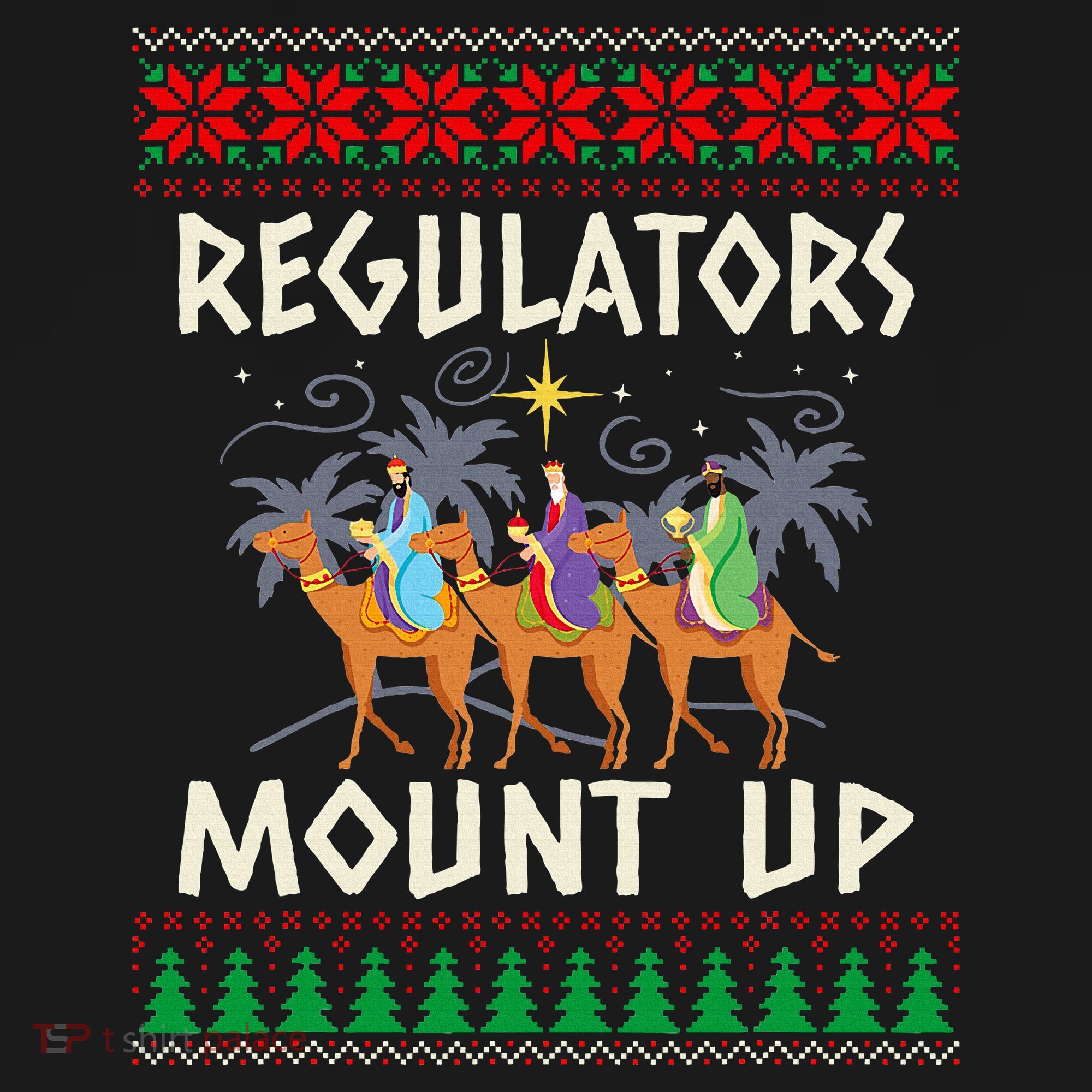 Retro Regulators Mount Up Camel Ugly Christmas Sweater Xmas Women's Tank Top