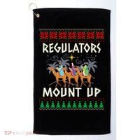 Retro Regulators Mount Up Camel Ugly Christmas Sweater Xmas Golf Towel thumb 0