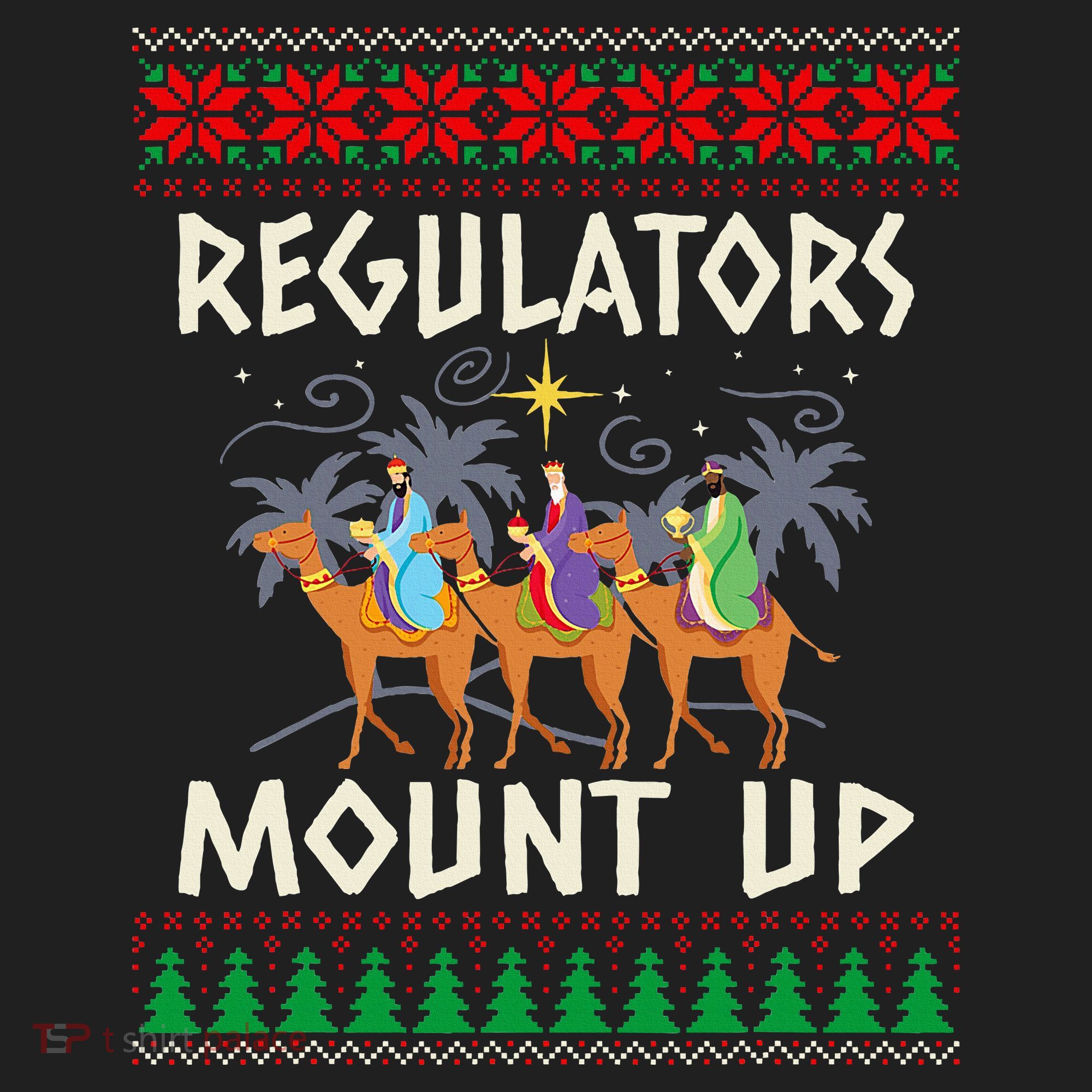 Retro Regulators Mount Up Camel Ugly Christmas Sweater Xmas Golf Towel