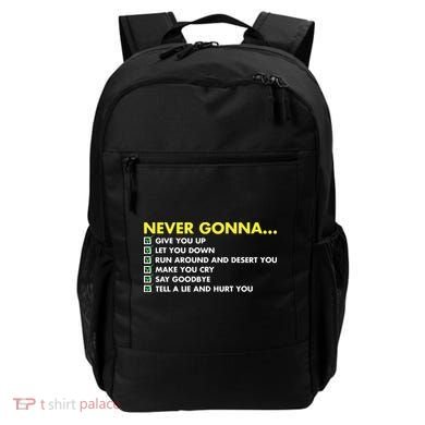 Rick Roll Never Gonna Checklist Backpack