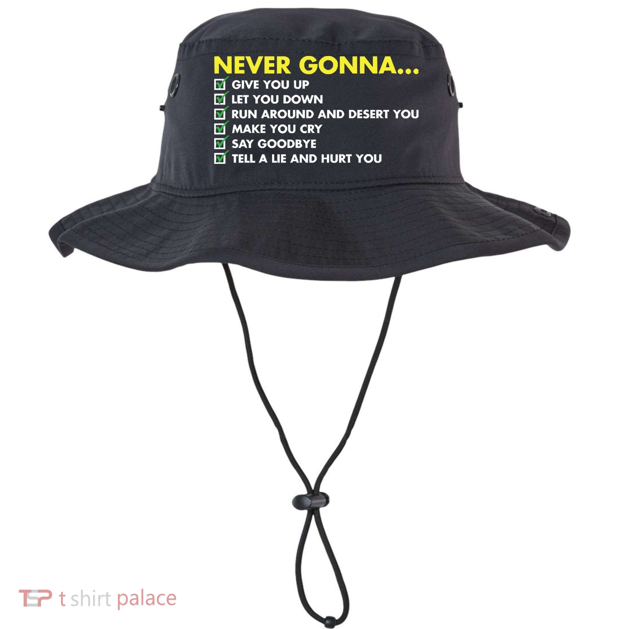 Rick Roll Never Gonna Checklist Bucket Hat