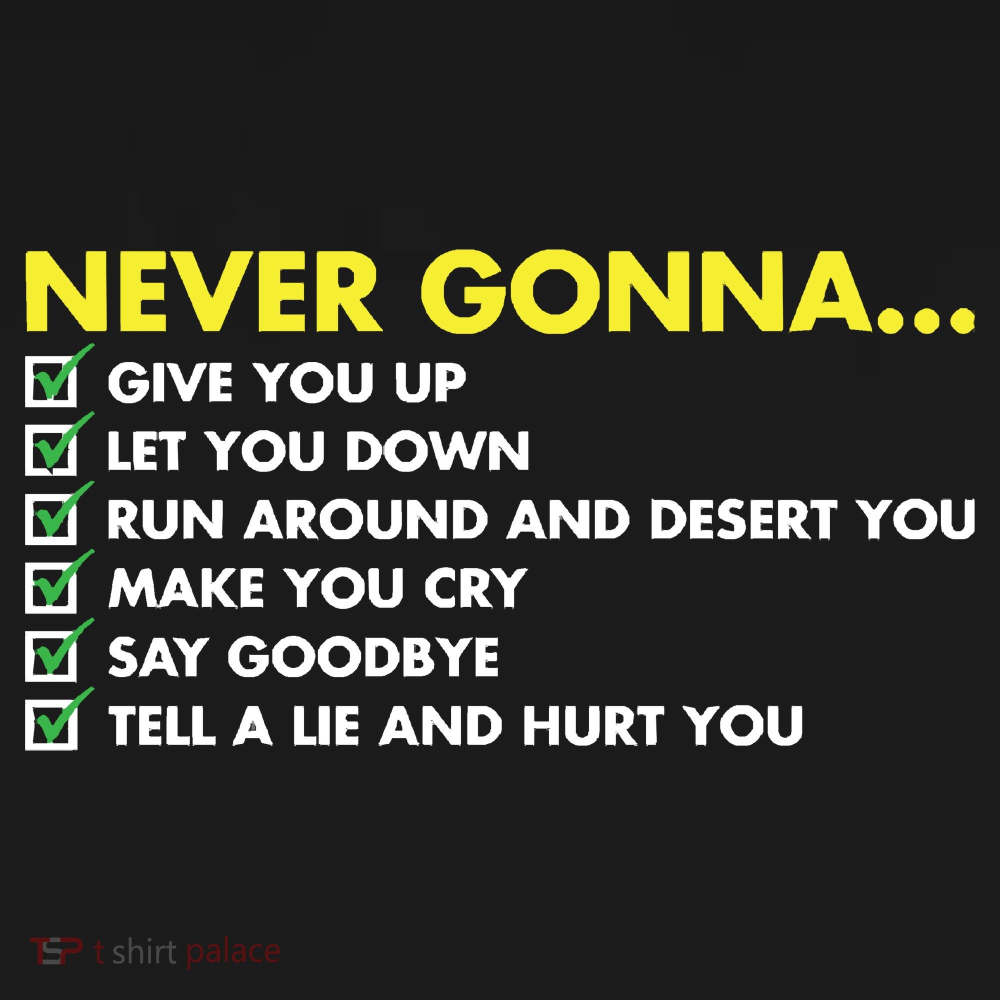 Rick Roll Never Gonna Checklist Ladies Essential Flowy Tank