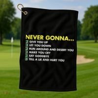 Rick Roll Never Gonna Checklist Golf Towel thumb 1