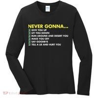 Rick Roll Never Gonna Checklist Women's Long Sleeve Shirt thumb 0