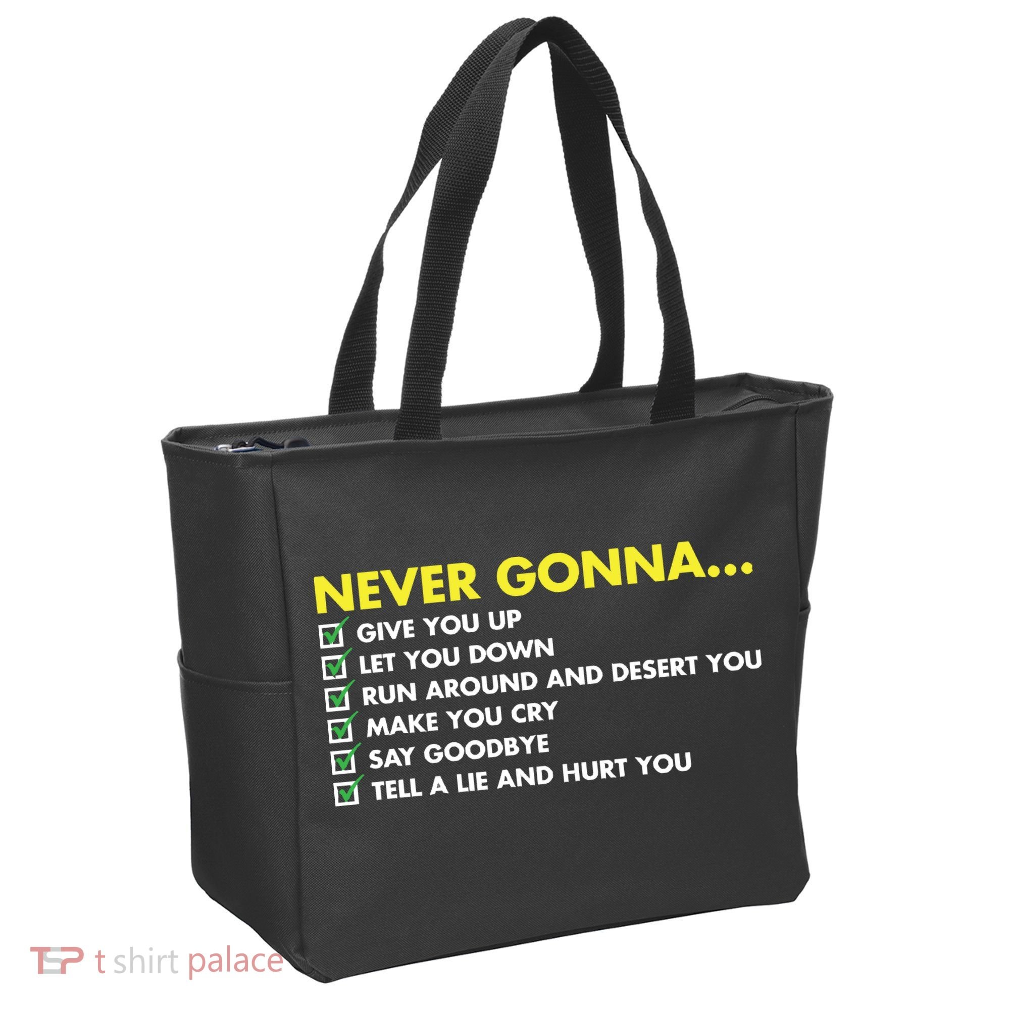 Rick Roll Never Gonna Checklist Tote Bag
