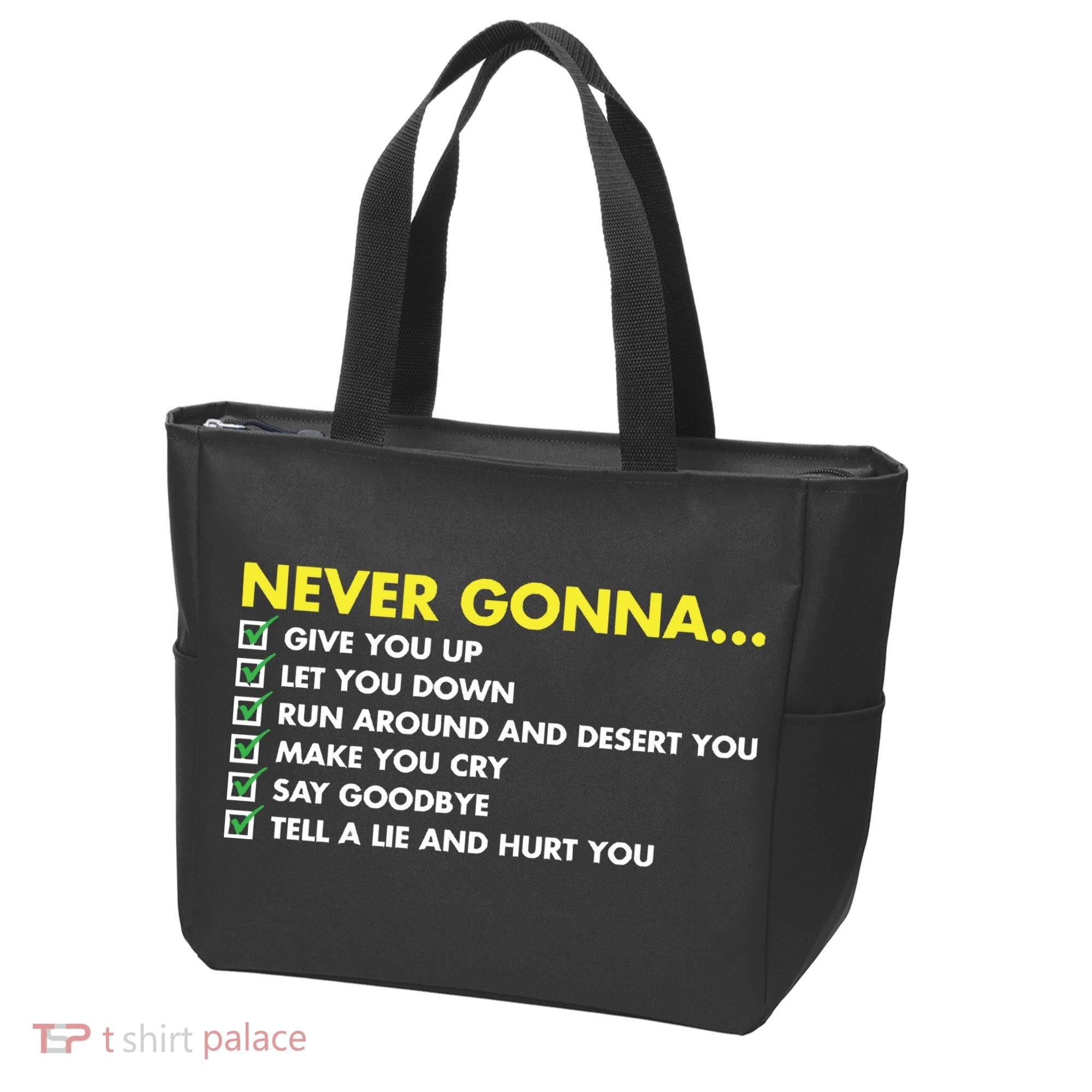Rick Roll Never Gonna Checklist Tote Bag
