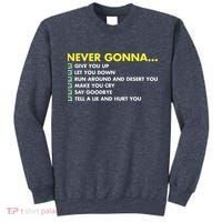 Rick Roll Never Gonna Checklist Sweatshirt thumb 0