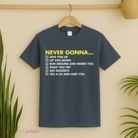 Rick Roll Never Gonna Checklist T-Shirt thumb 2