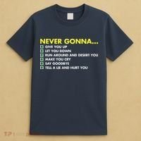 Rick Roll Never Gonna Checklist T-Shirt thumb 4