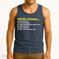 Rick Roll Never Gonna Checklist Tank Top thumb 3