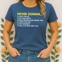 Rick Roll Never Gonna Checklist Women's T-Shirt thumb 2