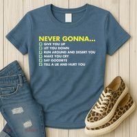Rick Roll Never Gonna Checklist Women's T-Shirt thumb 3