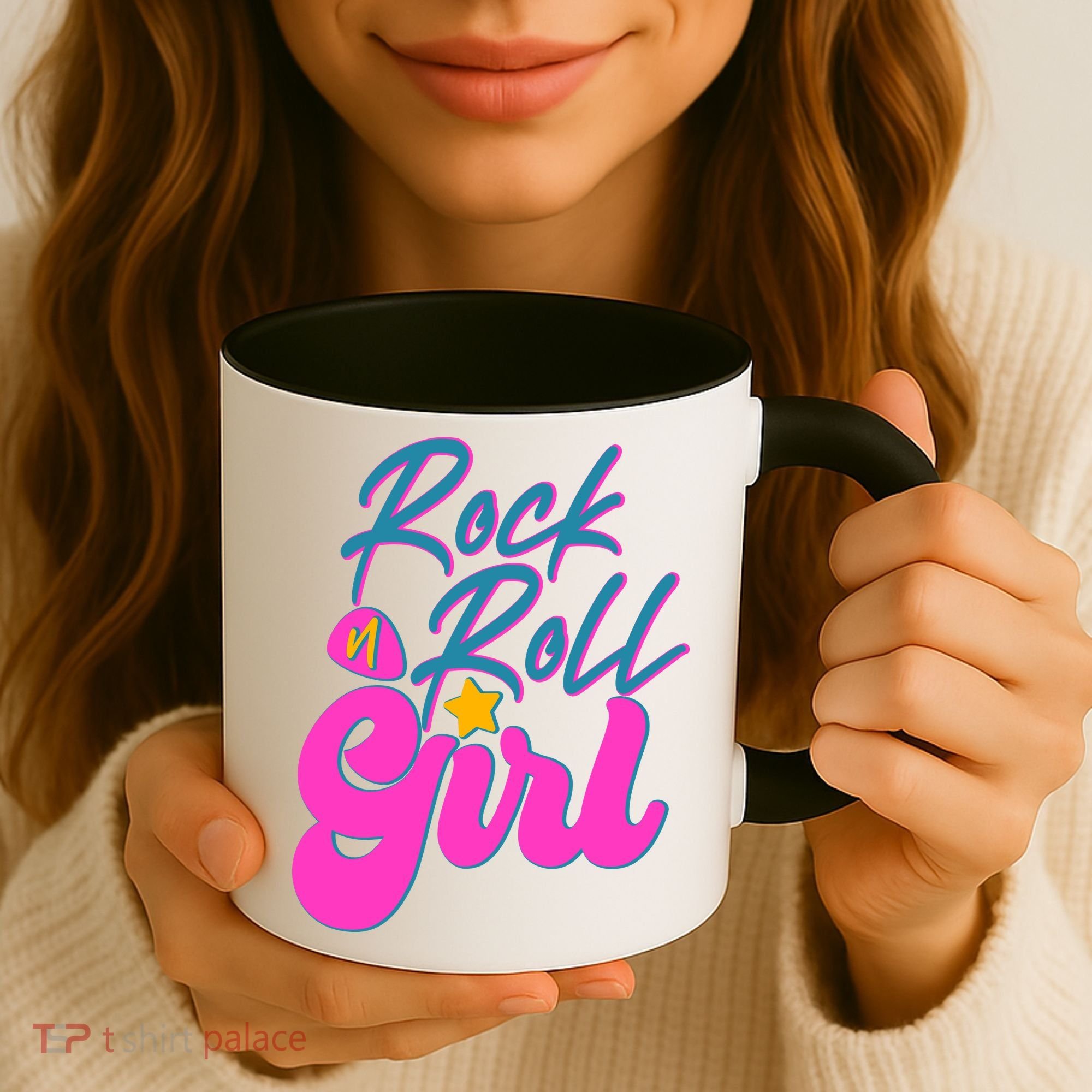 Retro Rock N Roll Girl Costume Coffee Mug