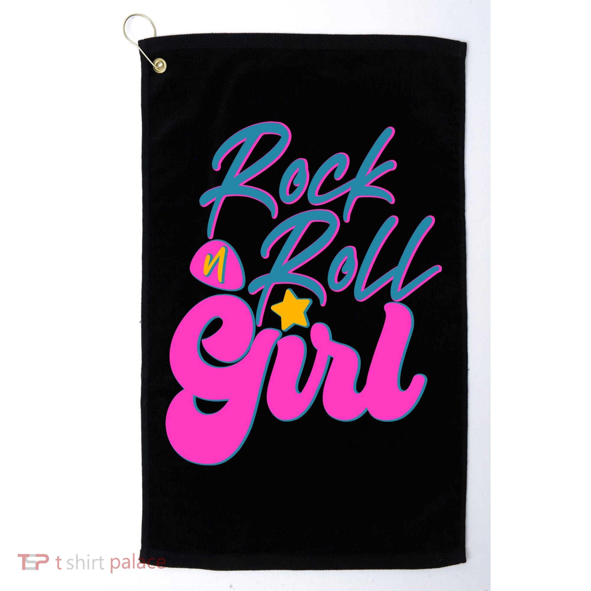 Retro Rock N Roll Girl Costume Golf Towel