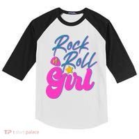 Retro Rock N Roll Girl Costume Kids Colorblock Raglan Jersey thumb 0