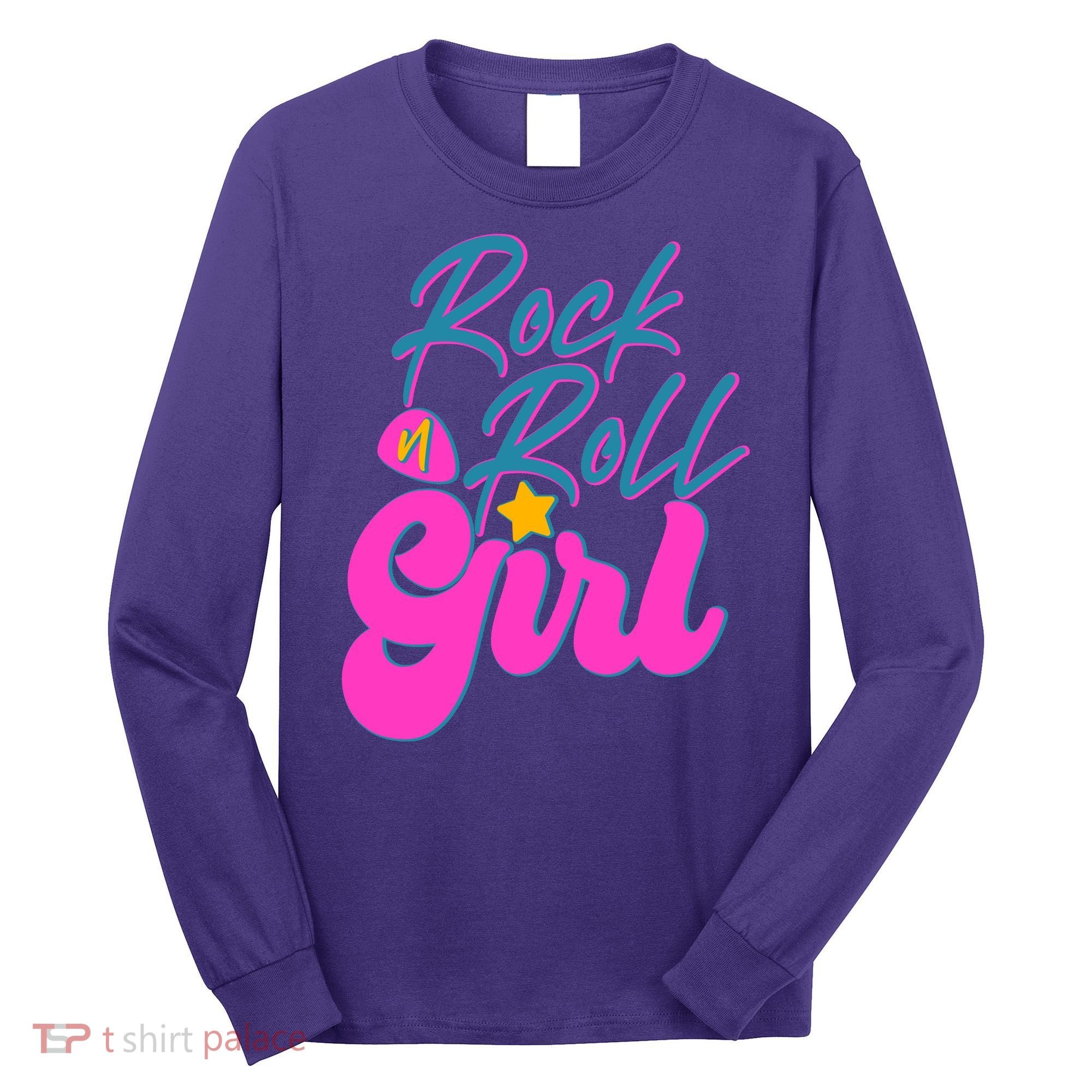 Retro Rock N Roll Girl Costume Long Sleeve Shirt