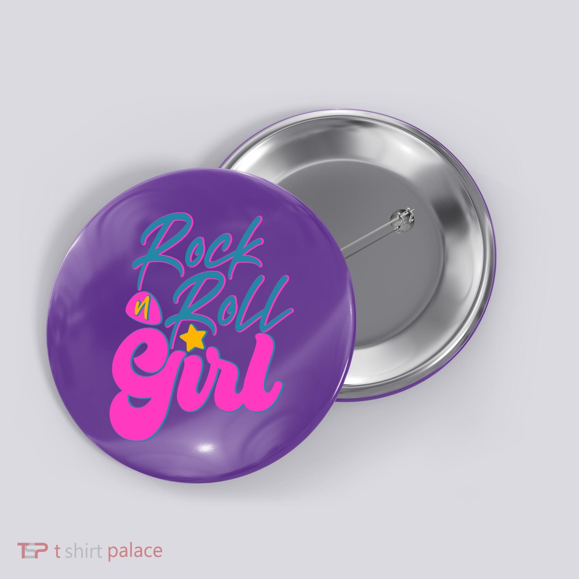 Retro Rock N Roll Girl Costume Button