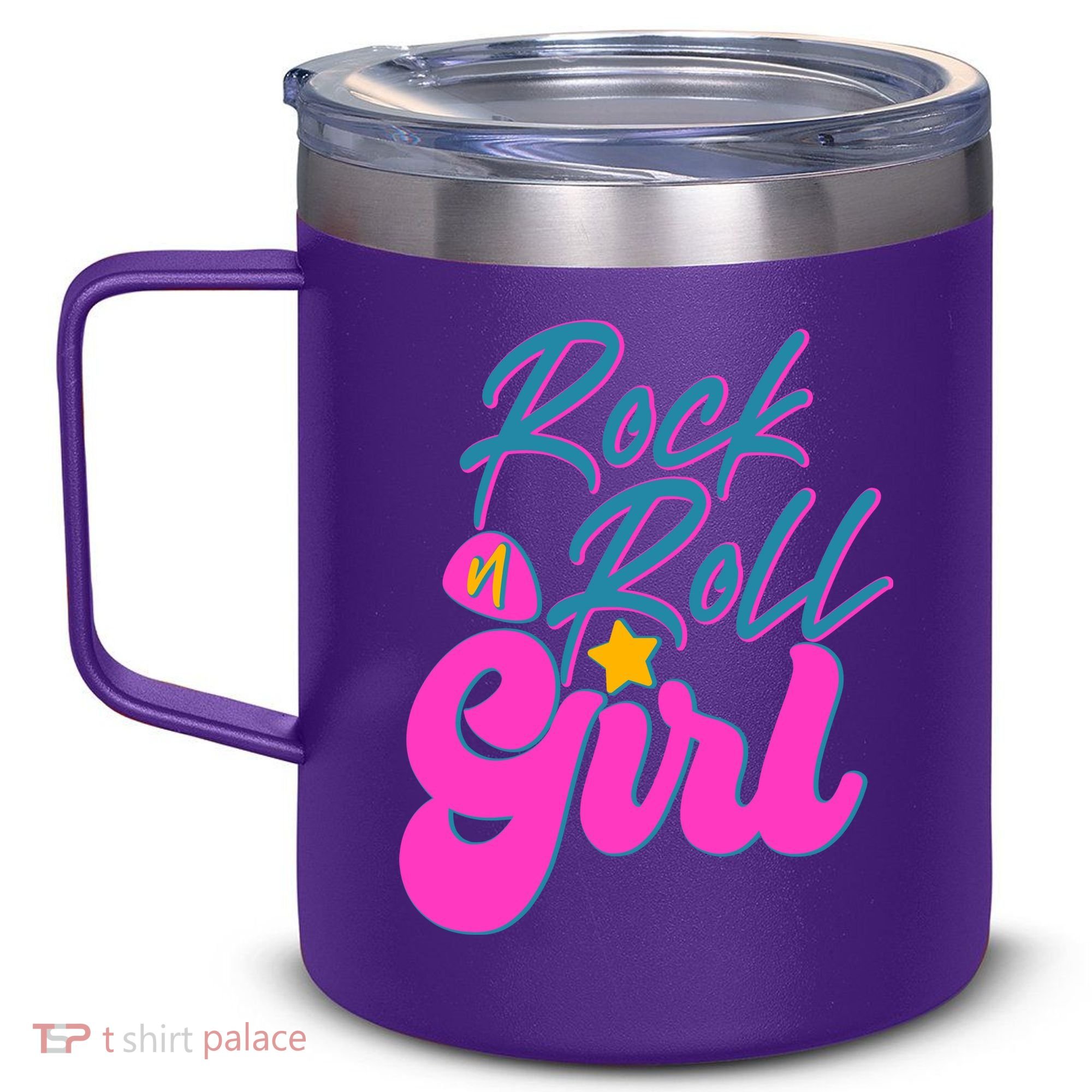 Retro Rock N Roll Girl Costume 12oz Stainless Steel Coffee Mug
