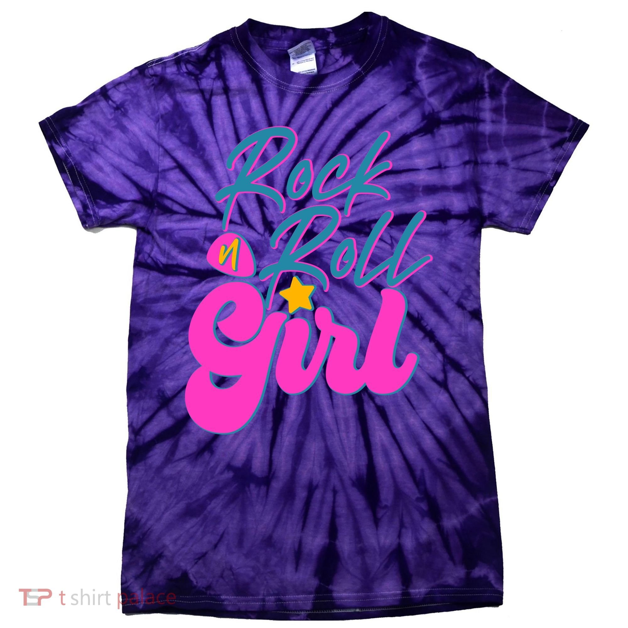 Retro Rock N Roll Girl Costume Tie-Dye T-Shirt