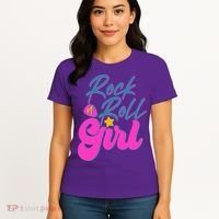 Retro Rock N Roll Girl Costume Women's T-Shirt thumb 4