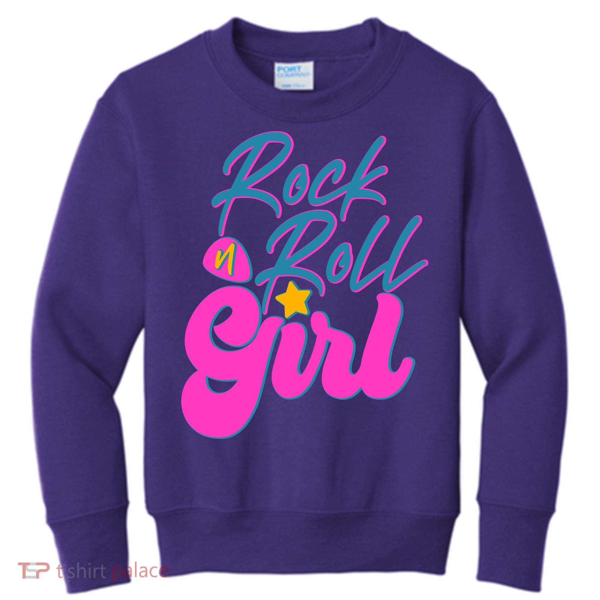Retro Rock N Roll Girl Costume Kids Sweatshirt
