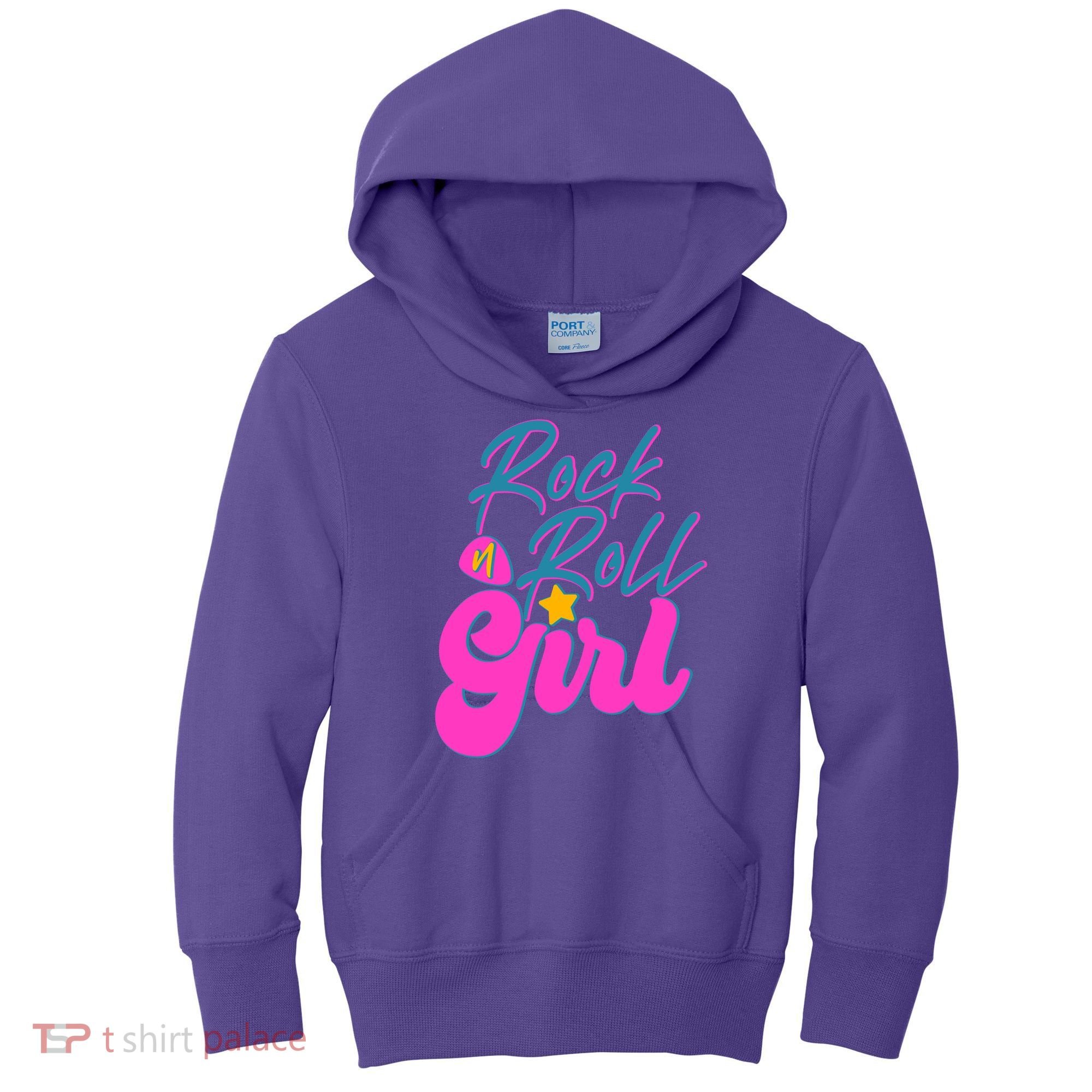 Retro Rock N Roll Girl Costume Kids Hoodie