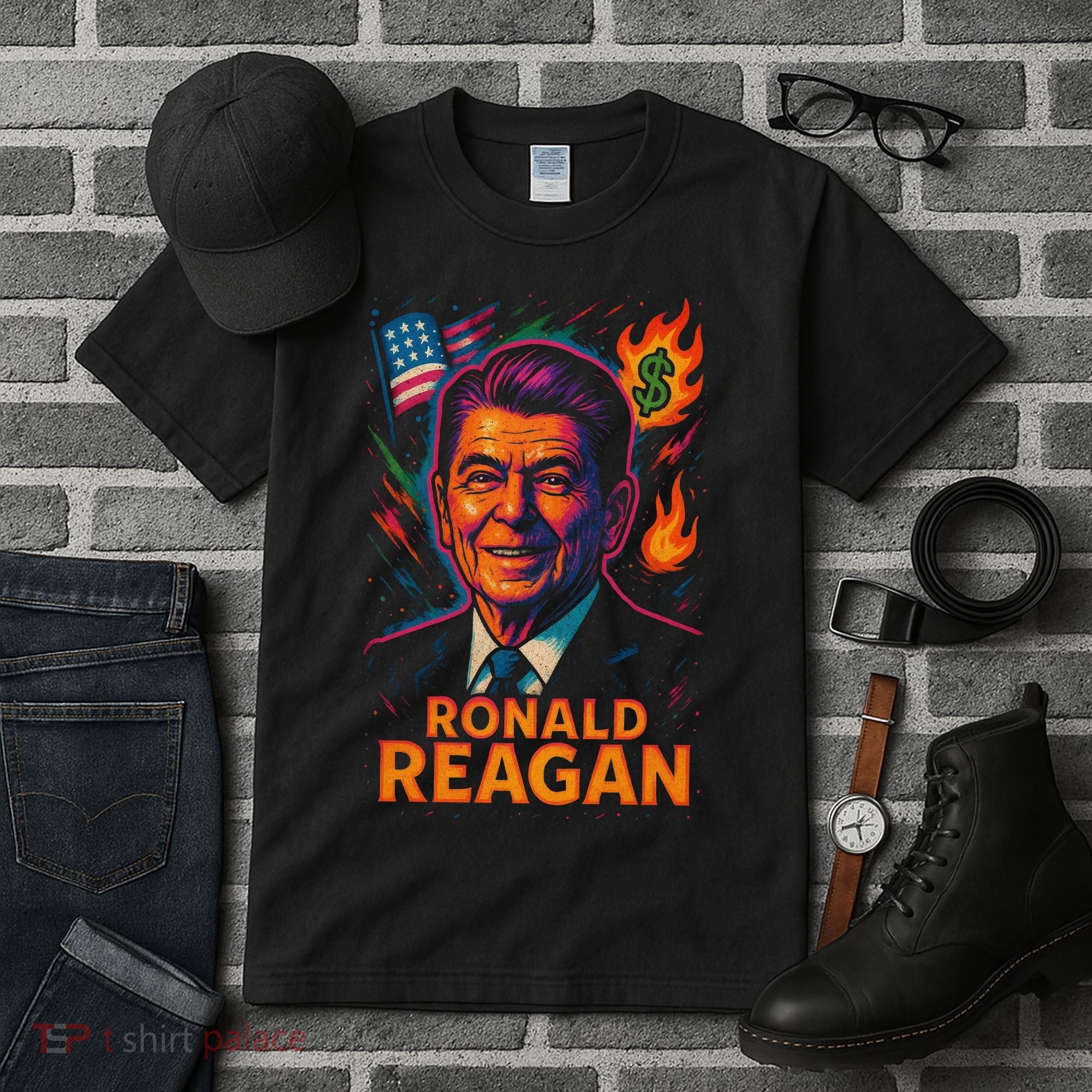 Ronald Reagan Neon Tall T-Shirt
