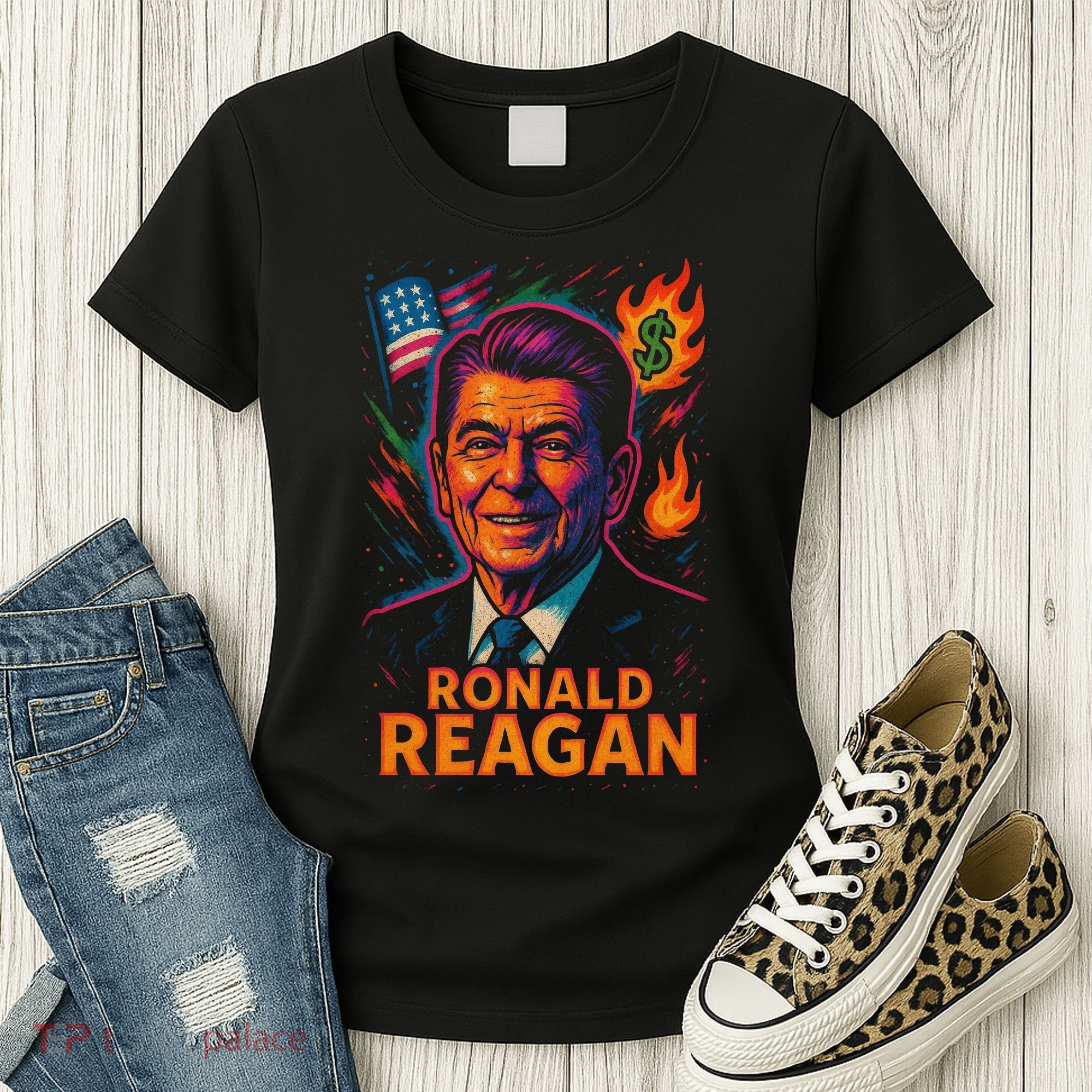 Ronald Reagan Neon Women's T-Shirt