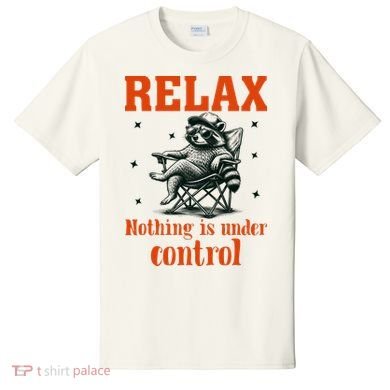 Raccoon Relax Nothing Under Control T-Shirt