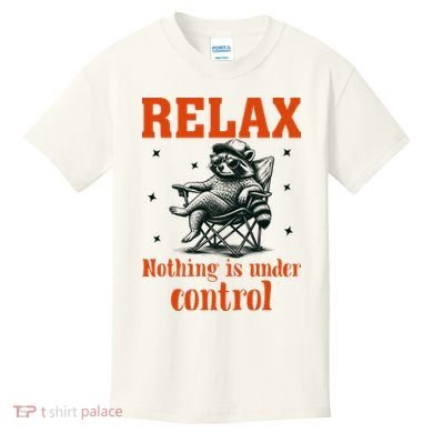 Raccoon Relax Nothing Under Control Kids T-Shirt