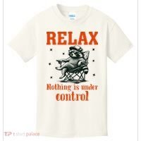Raccoon Relax Nothing Under Control Kids T-Shirt thumb 0
