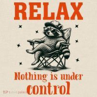 Raccoon Relax Nothing Under Control Kids T-Shirt thumb 2