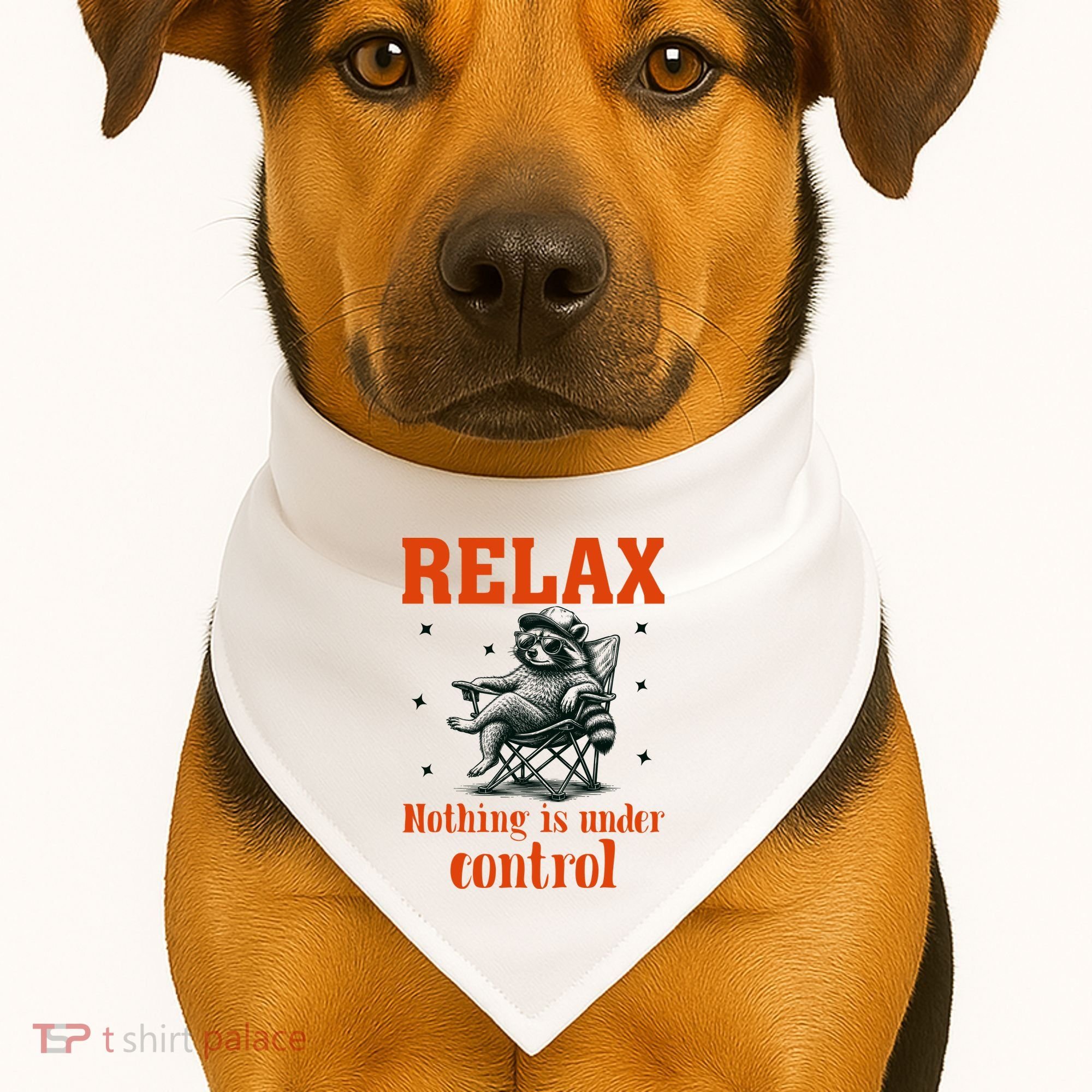 Raccoon Relax Nothing Under Control USA-Made Doggie Bandana
