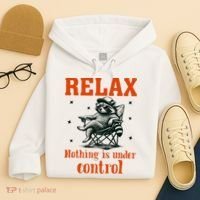 Raccoon Relax Nothing Under Control Hoodie thumb 4
